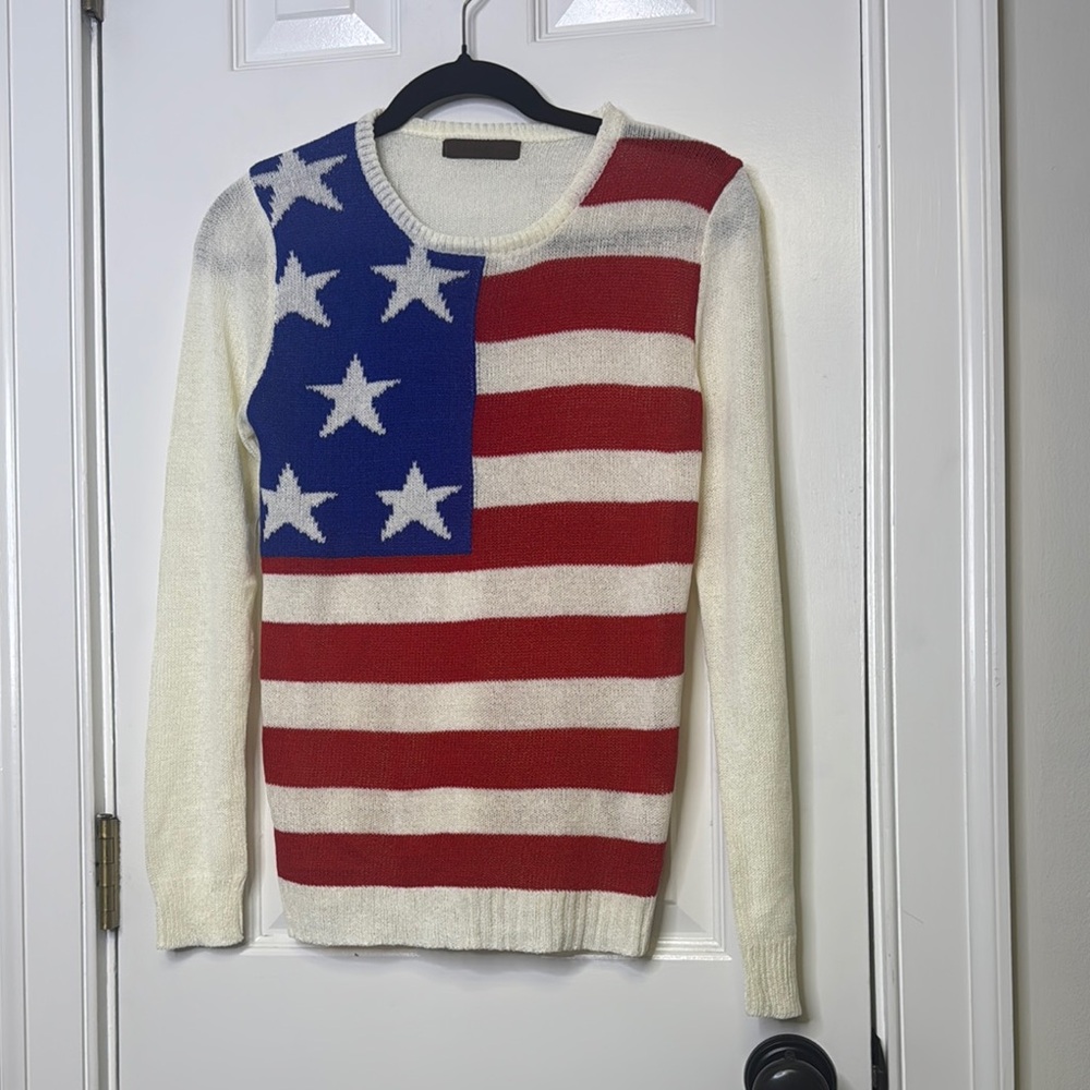 The Classic Red and White Crew Neck Sweater
